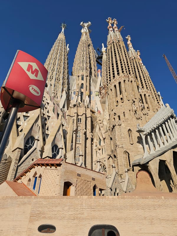Sagrada Família up close on a sunny Barcelona afternoon