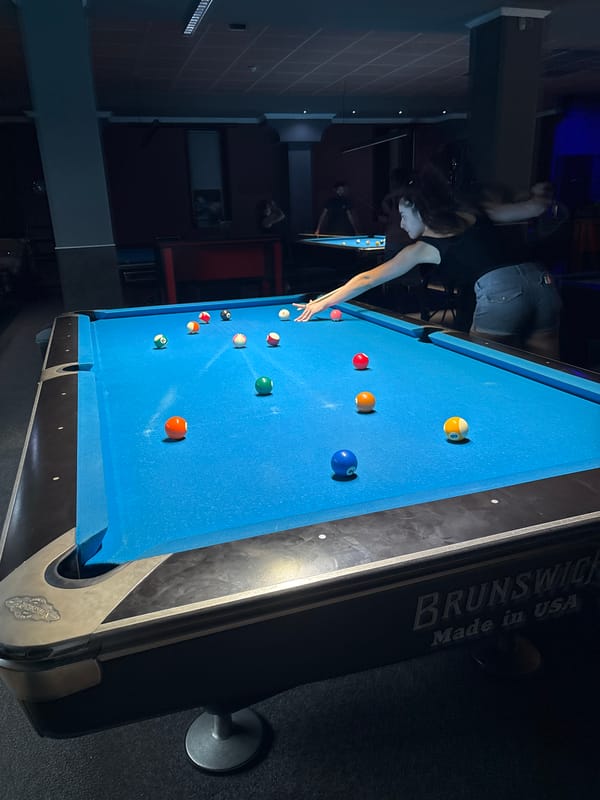 Pool hall scene documented in Pazardzhik, Bulgaria
