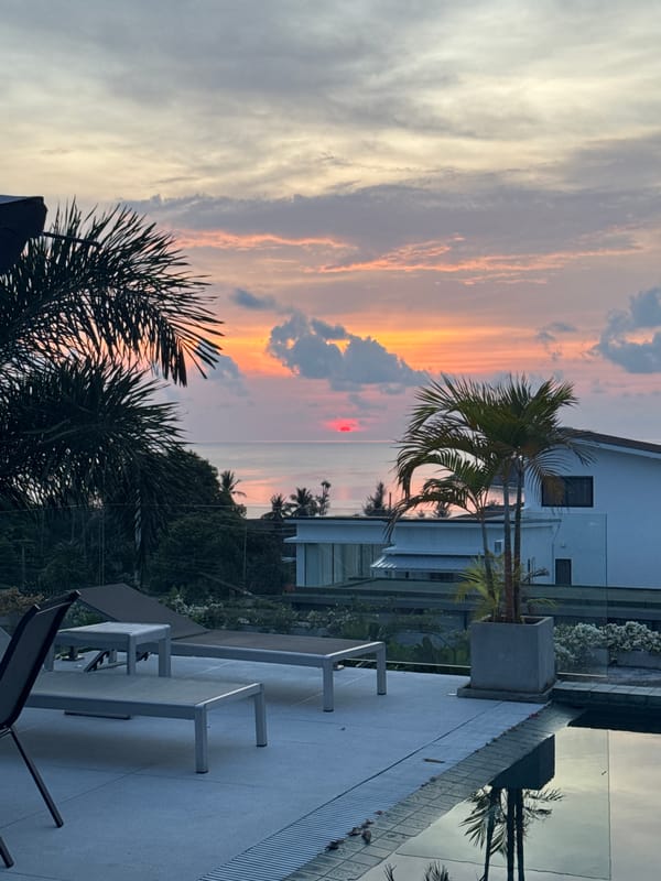Sunset observed with colorful sky in Choeng Mon, Thailand