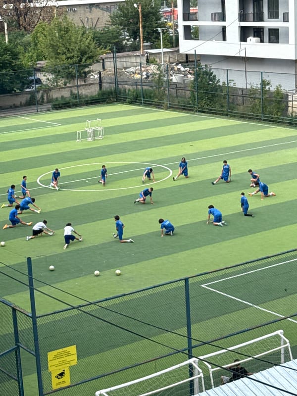 Soccer team trains on artificial turf in Tbilisi