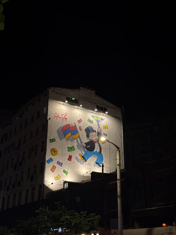 Nighttime urban scenes documented across Yerevan, Armenia
