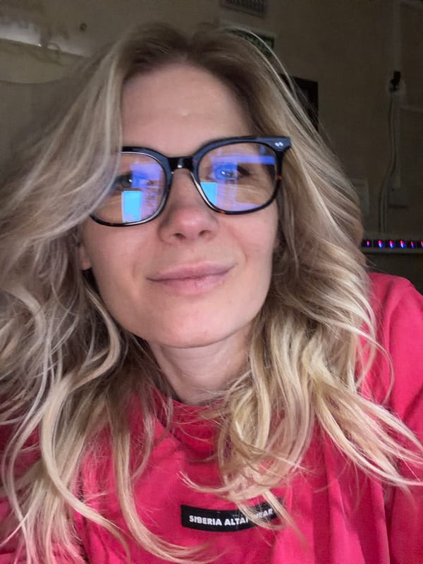 Woman with blonde hair, glasses photographed in Sochi