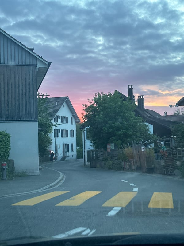 Evening street scene captured in Winterthur, Switzerland