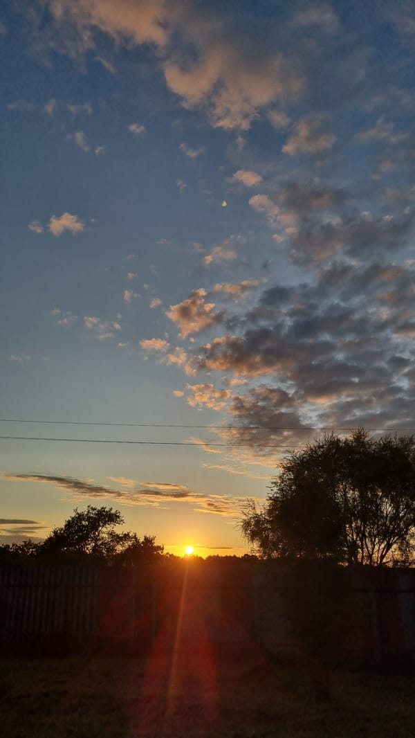 Sunset documented across Vysokoe, Russia from multiple angles