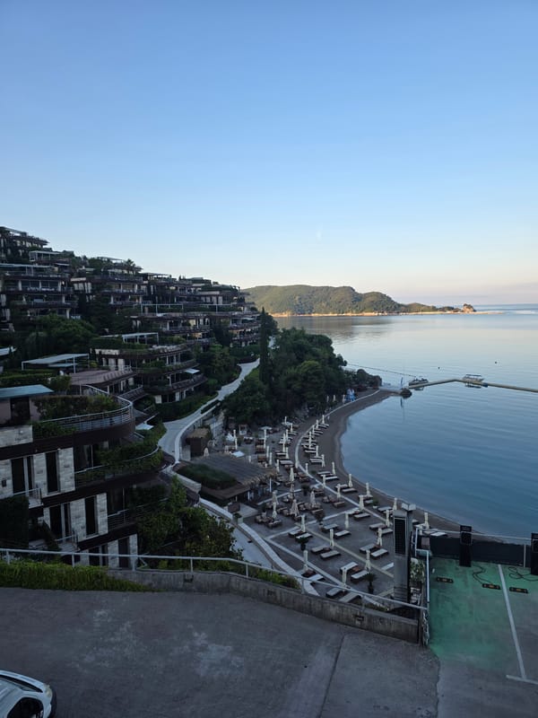 Dawn photography session captures Budva's coastal resort scenes