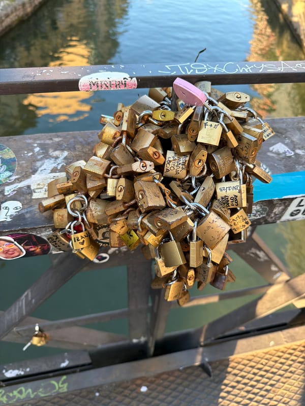 Street scene photographed in Milan showing building facades