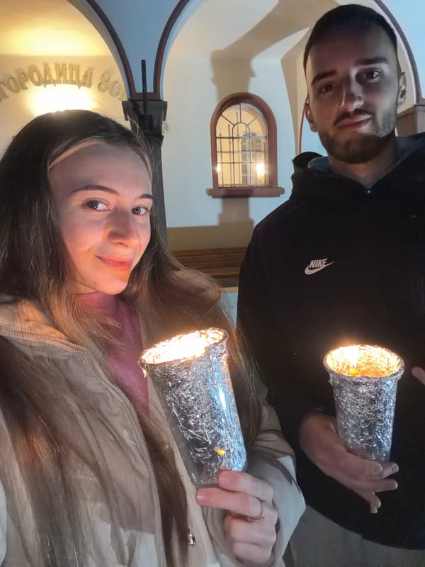 Candlelight religious ceremony held at church in Milevo, Bulgaria
