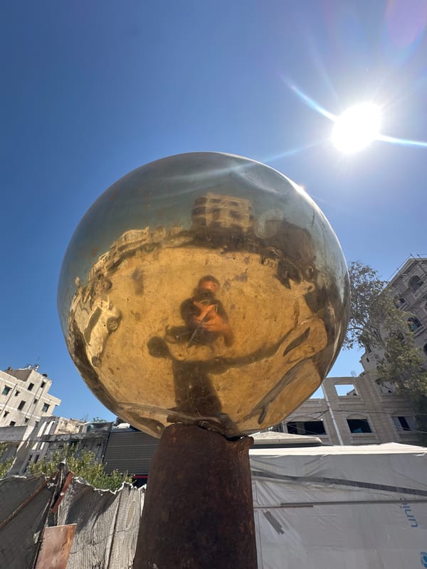 Large metal sphere spotted in Gaza skies