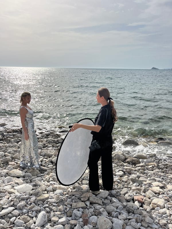 Professional photoshoot takes place on Montenegro beach