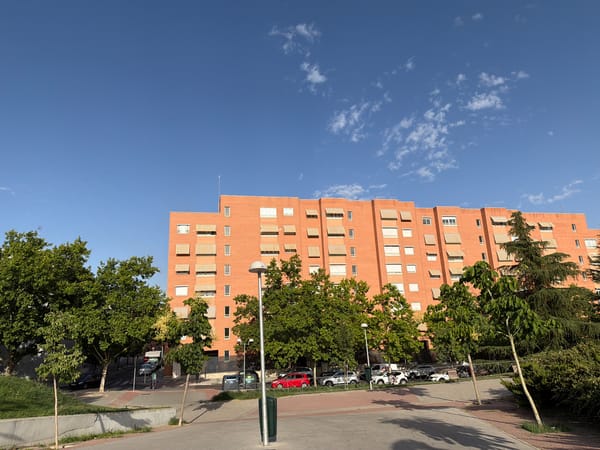 Afternoon walkabout around an orange brick apartment complex