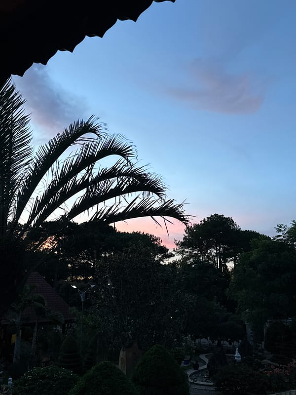 Twilight scene captured in Da Lat, Vietnam