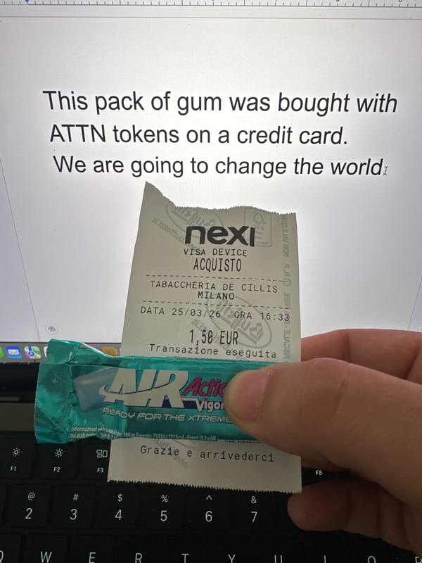 Milan resident buys gum with digital ATTN tokens
