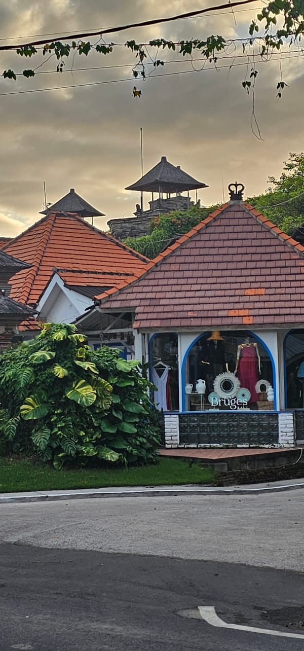 Evening walk through Denpasar captures local architecture and streetscapes