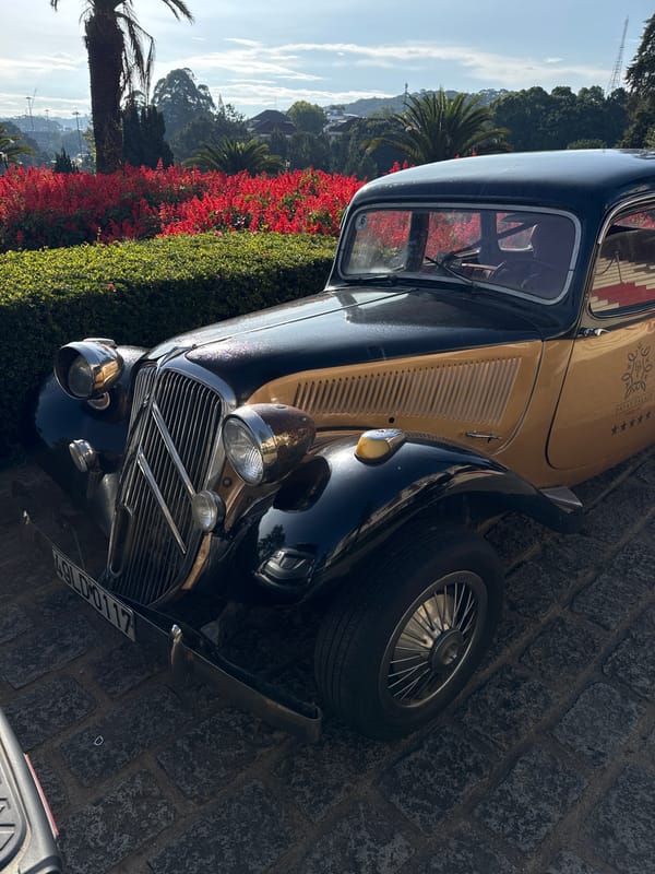 Vintage vehicles and gardens documented at Dalat Palace Hotel