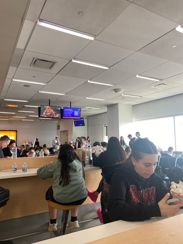 Airport terminal activity captured across New York facility