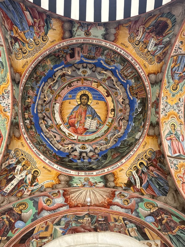 Visitor captures frescoes and landscapes at Bulgarian monastery