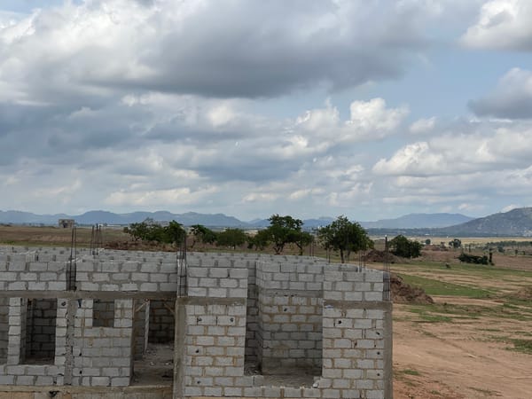 Building construction underway in Angwan Sayawa, Nigeria