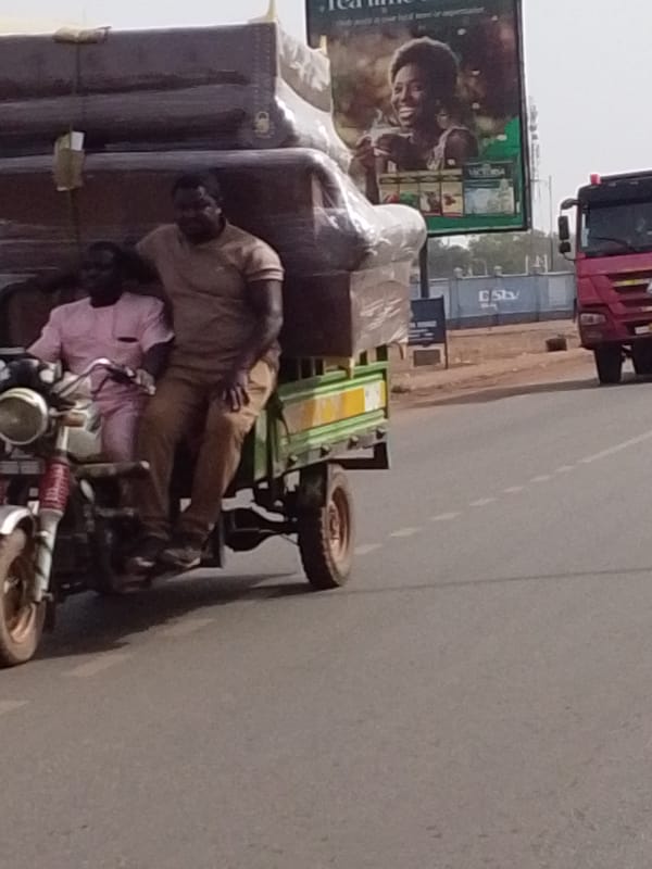 Cargo tricycles transport goods through Tamale streets