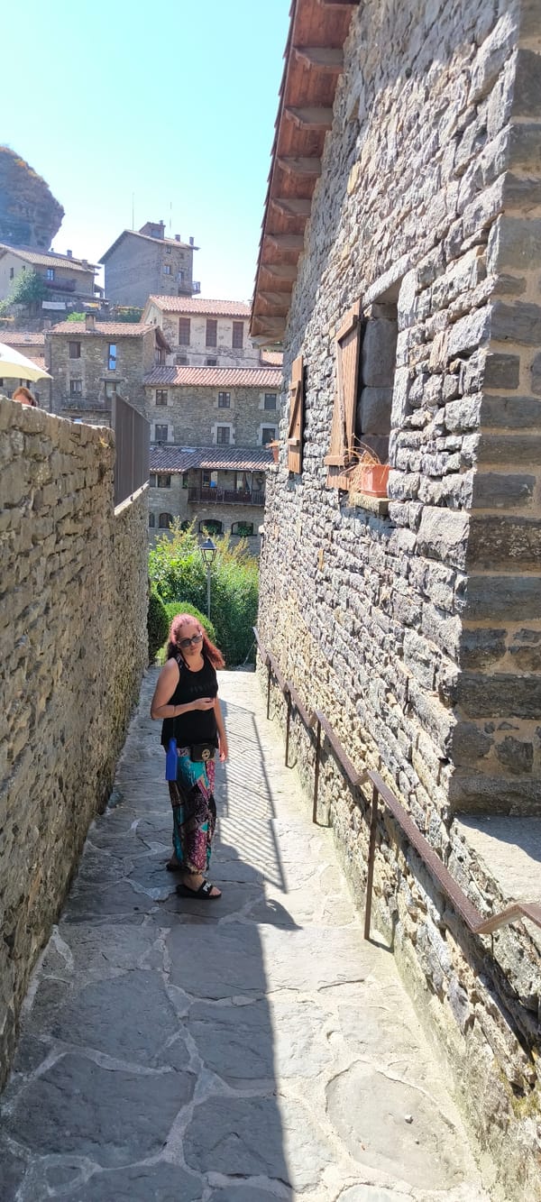 Morning wander through Rupit's stone streets and suspension bridge