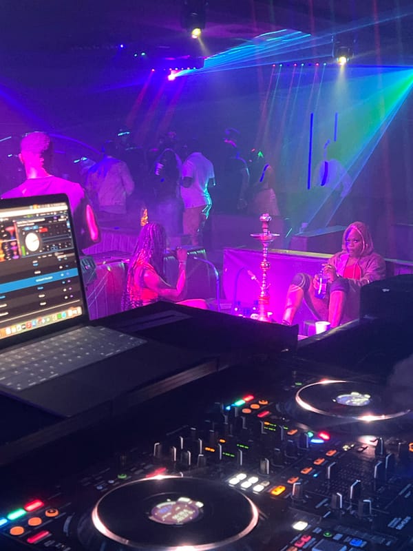 Nigerian nightclub scene captured during early morning hours