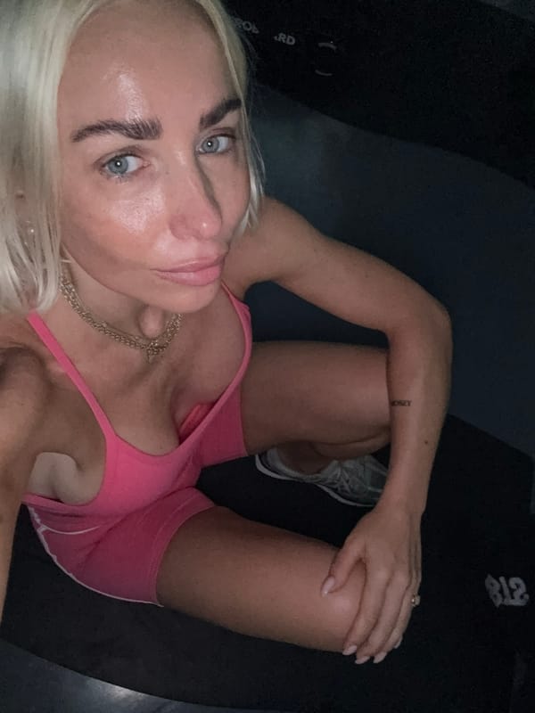 Working out inside a projection-wrapped fitness studio in Dubai
