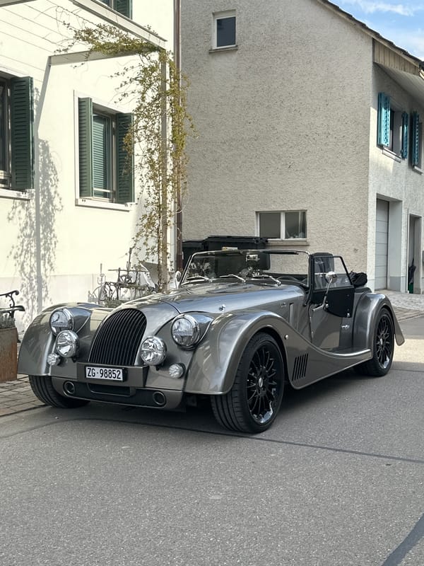 Morgan sports car spotted parked in Rafz, Switzerland
