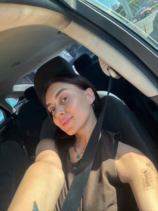 Car selfie session parked somewhere in Tbilisi
