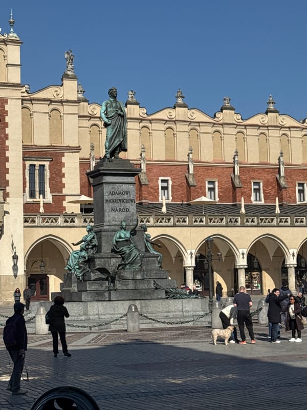 Morning scenes captured at Krakow's historic market square