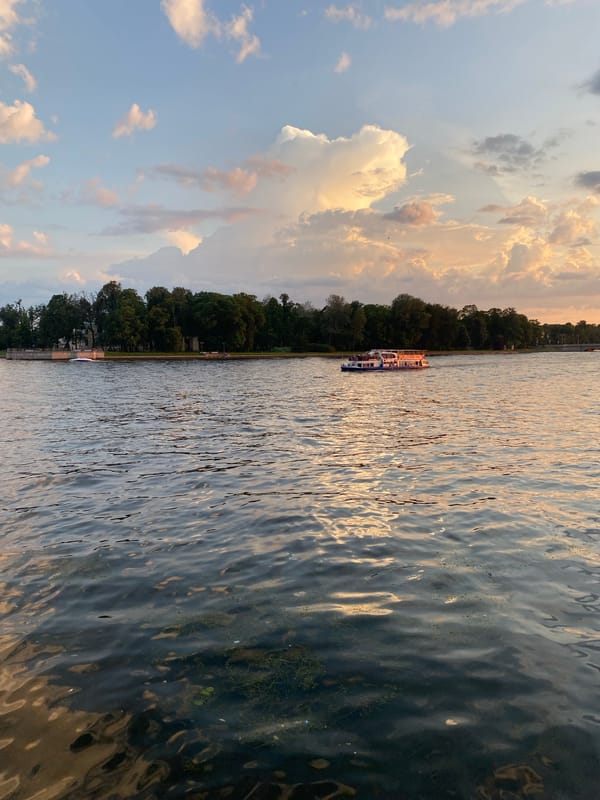 Neva River sunset, Saint Petersburg, July 2026