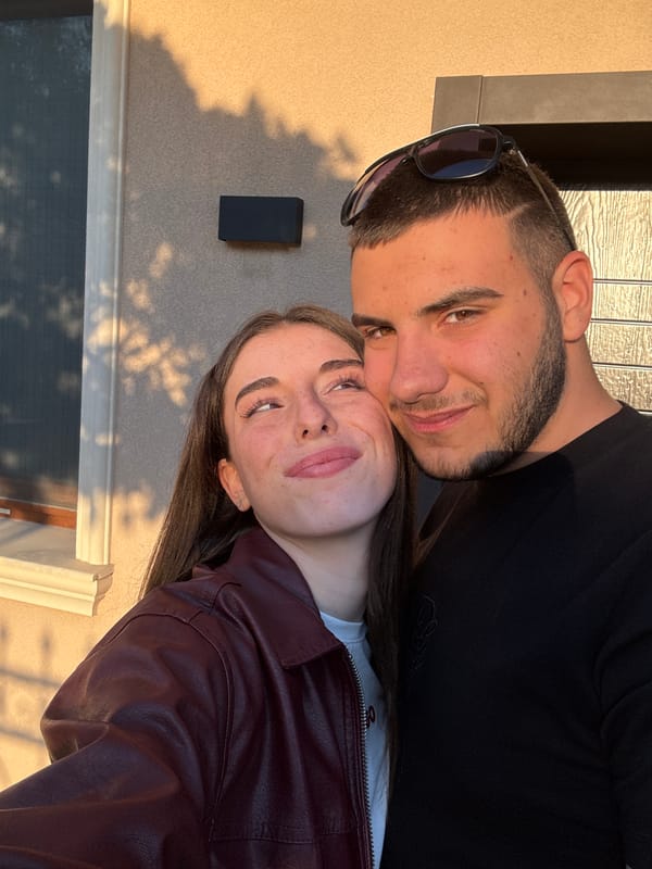 Couple shares intimate moment during outdoor photography session in Bulgaria