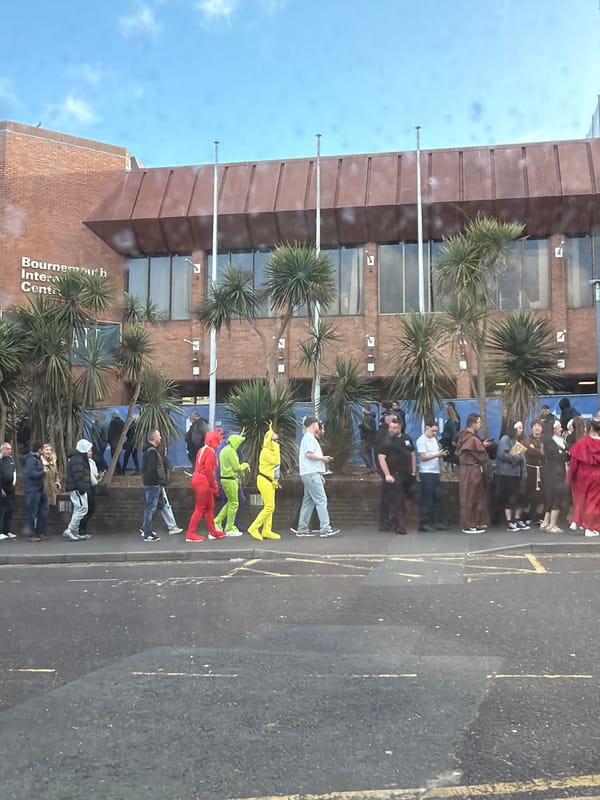 Costumed crowd gathers at Bournemouth International Centre