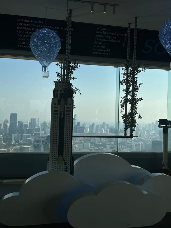 Tourist captures Bangkok skyline views from Baiyoke Tower observation deck