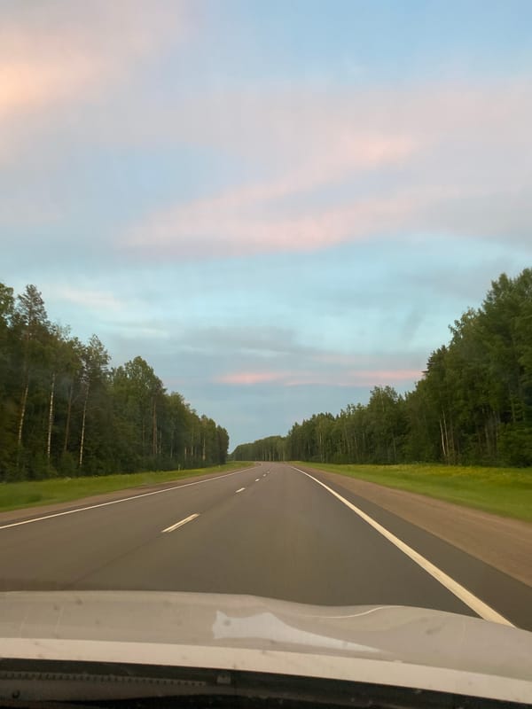 Road trip documented through Russian countryside near Pervomaysky