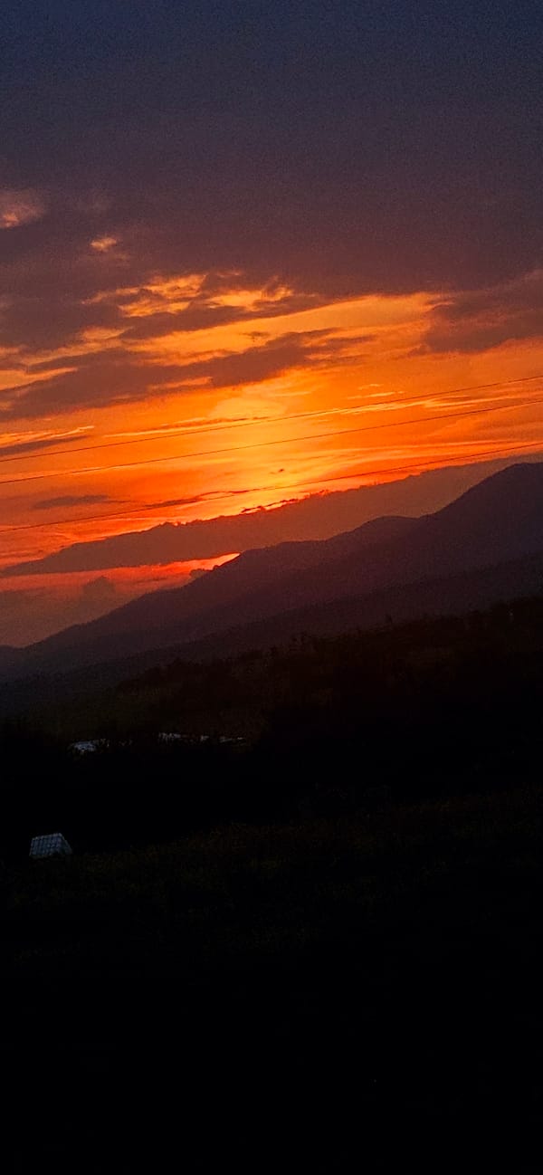 Sunset documented across mountainous Momin Prohod, Bulgaria landscape