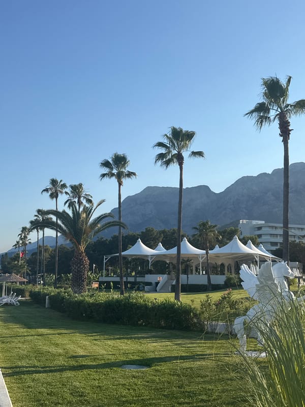 Quiet afternoon at a beachside resort in Kemer, Turkey