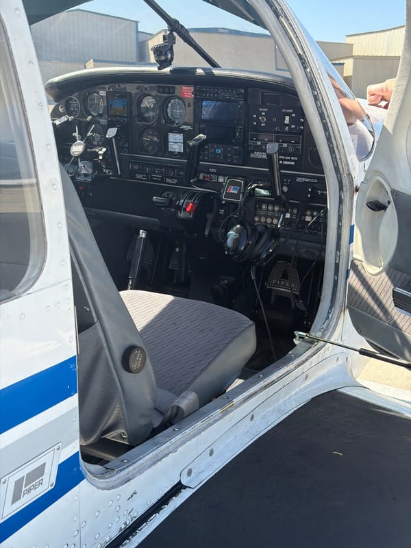 Piper aircraft cockpit documented in Los Angeles
