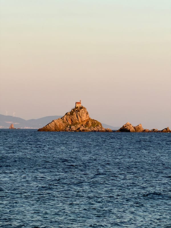 Rocky coastline and mountain light along the Montenegro Adriatic