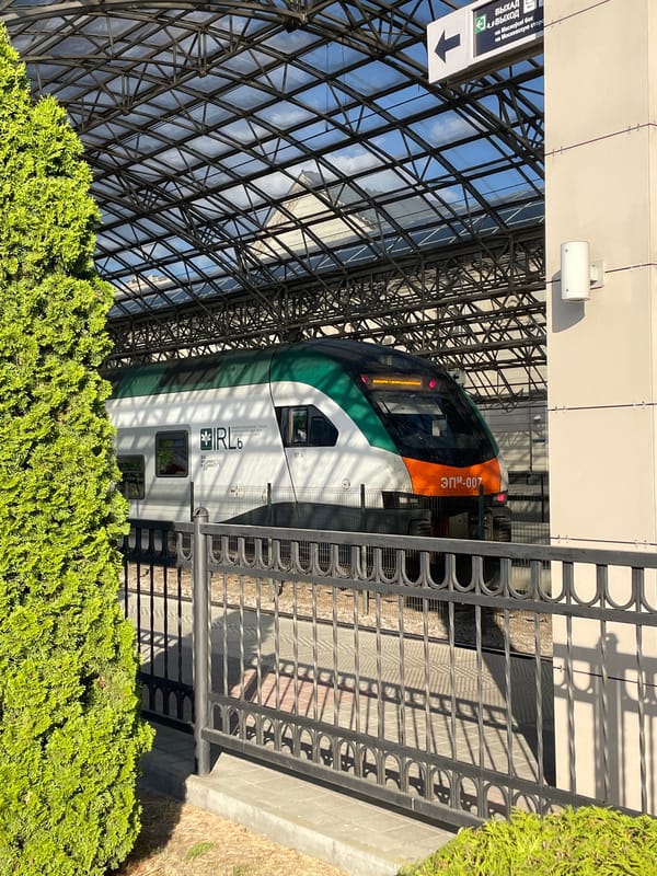 Train operations documented at Brest Central Station, Belarus