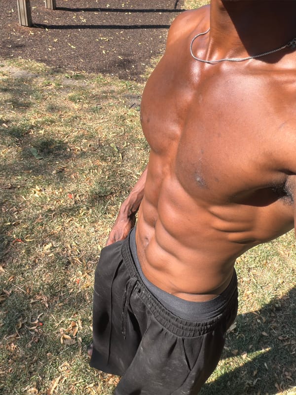 Outdoor workout at a London park fitness area