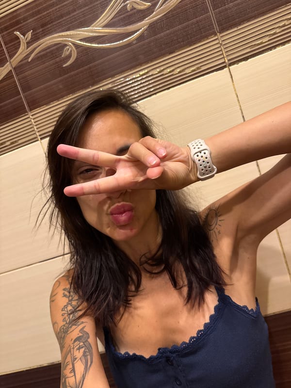 Back-to-back selfies in Pleven, Bulgaria