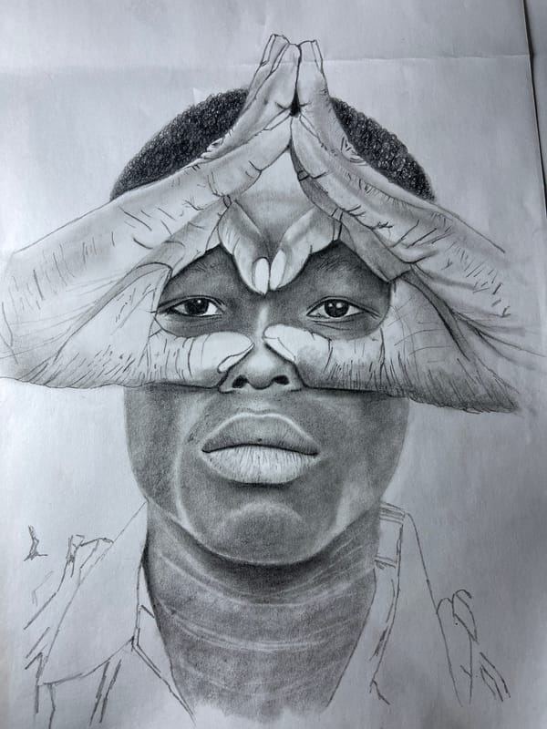 Artist creates detailed pencil portrait in Jos, Nigeria