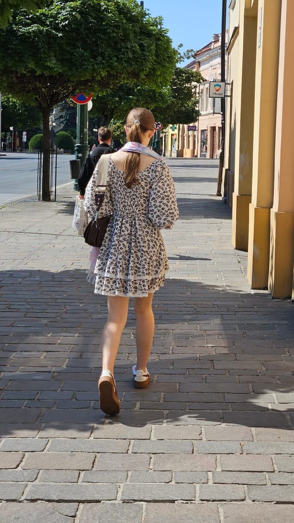 Prešov's historic city center on a summer morning