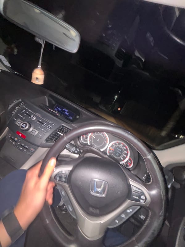 Driver photographed inside Honda vehicle in Zlatograd, Bulgaria