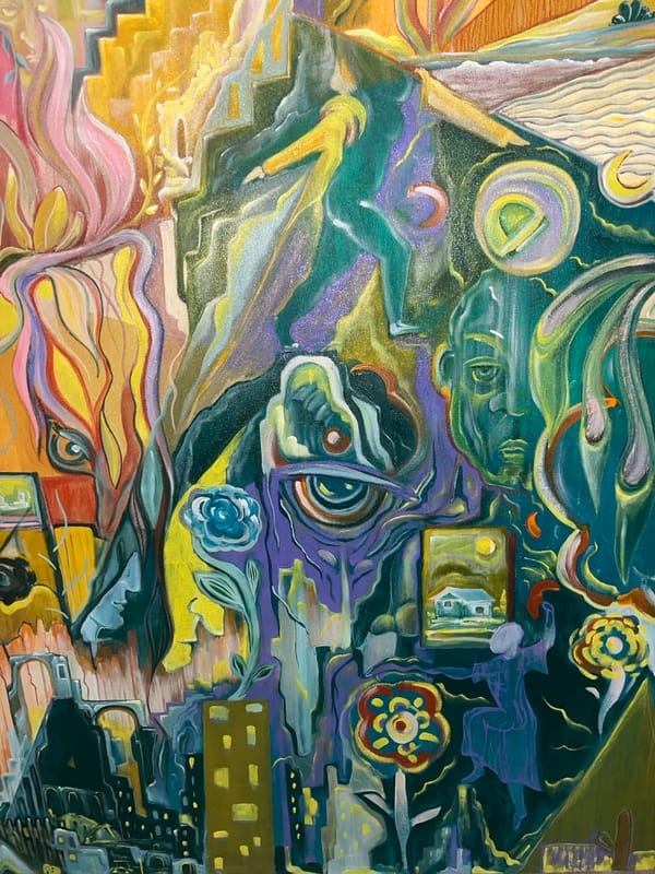 Artist's studio interior documented in Krasnoyarsk, Russia