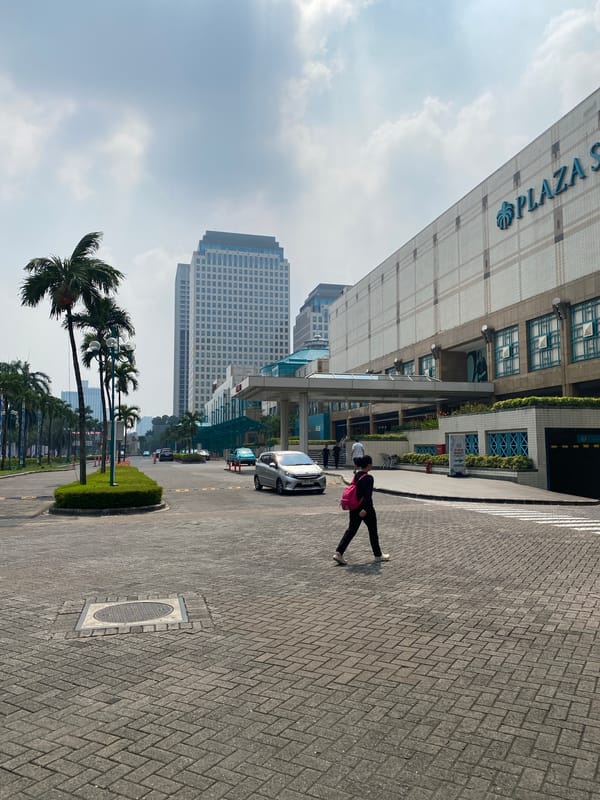 Around the Senayan mall strip in Central Jakarta