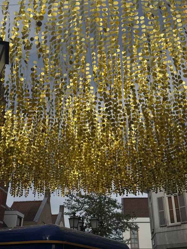 Golden disc art installation adorns Roermond street