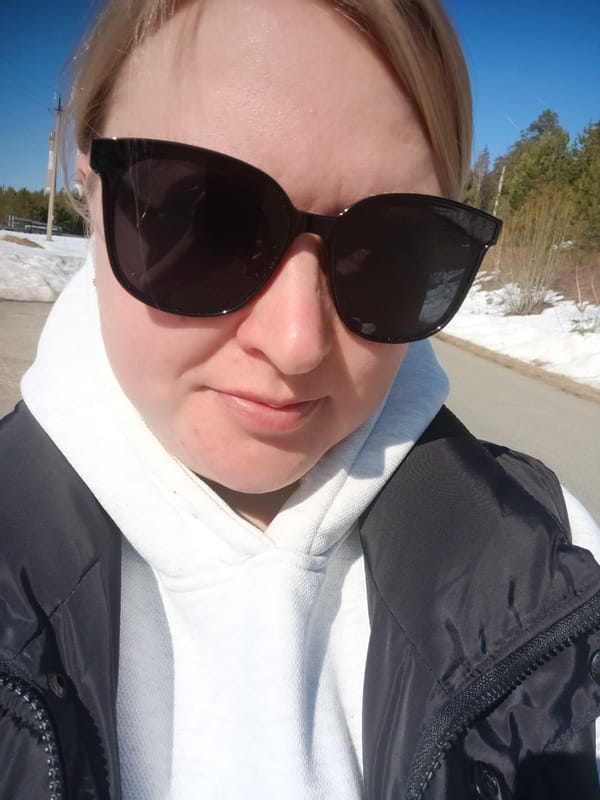 Woman takes selfies in snowy Russian landscape near Chaikovsky