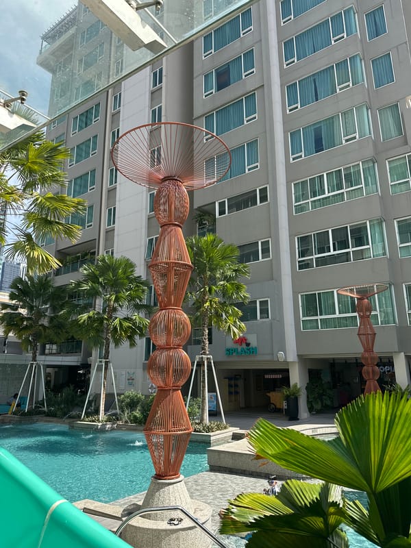 Bangkok cityscape views captured showing modern buildings and pools
