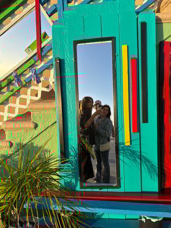 Outdoor display area with mirror documented in Los Angeles