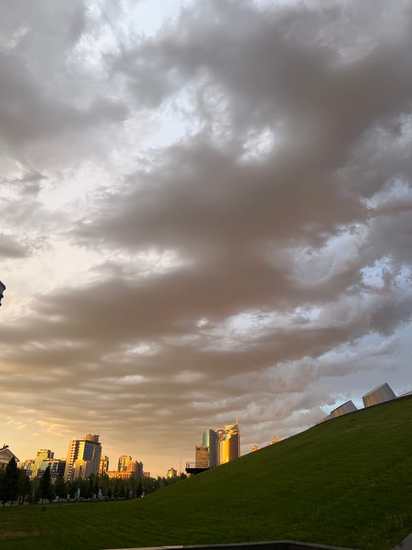 Golden hour photography session captures Astana's modern skyline landmarks